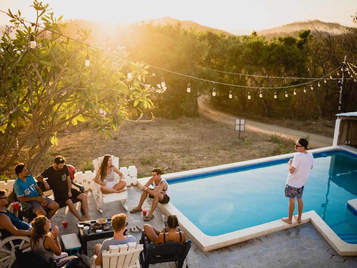A golden-hour gathering after a day's work